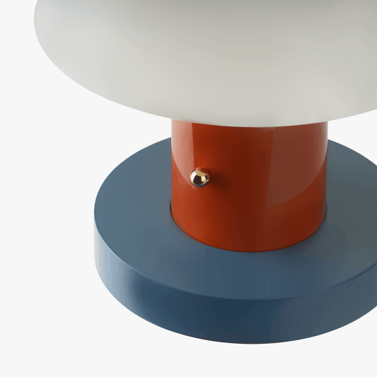Linn cordless table lamp with compact silhouette, rechargeable battery base, and warm light tone
