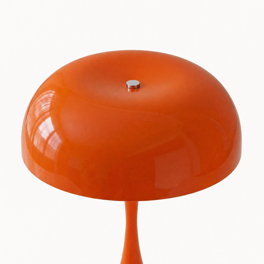 Mira cordless mushroom lamp with rounded dome shade and rechargeable battery base