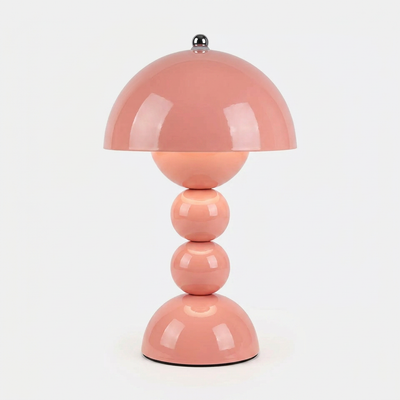 Olen cordless touch lamp with rounded shade body and rechargeable battery base