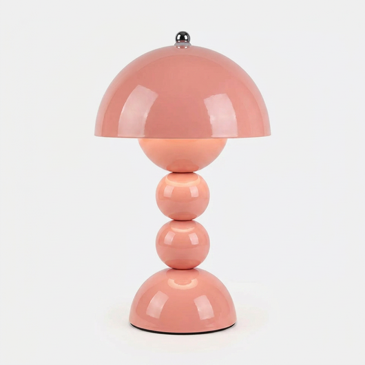 Olen cordless touch lamp with rounded shade body and rechargeable battery base