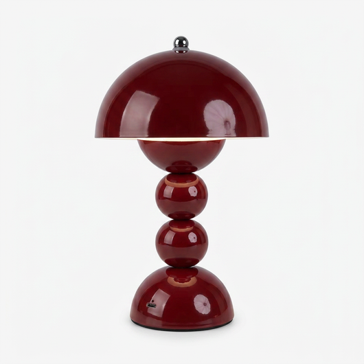 Olen cordless touch lamp with rounded shade body and rechargeable battery base