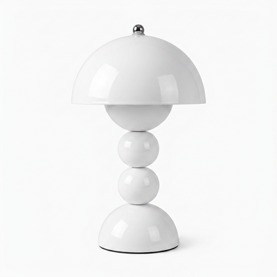 Olen cordless touch lamp with rounded shade body and rechargeable battery base