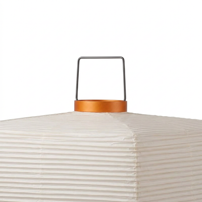 Hara rice paper floor lamp top handle accent detail close-up
