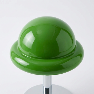 Bubblegum Lamp viewed from above showing the curved glass dome shade