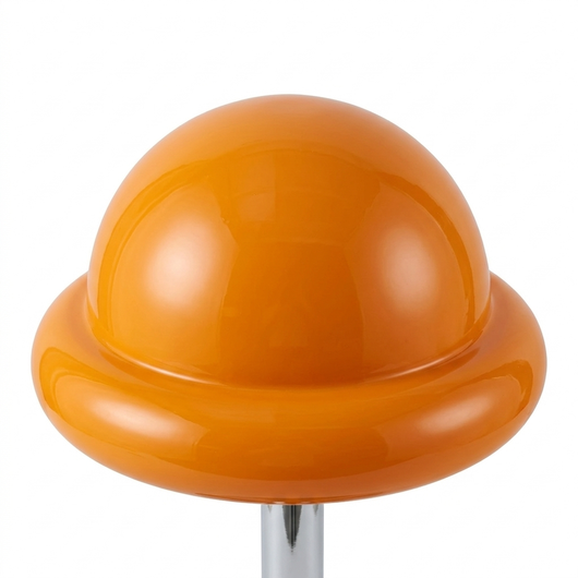 Bubblegum Lamp viewed from above showing the curved glass dome shade