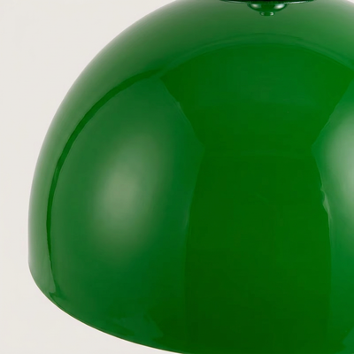 Lunara 1970s Space Age mushroom table lamp in glossy green with polished metal stem
