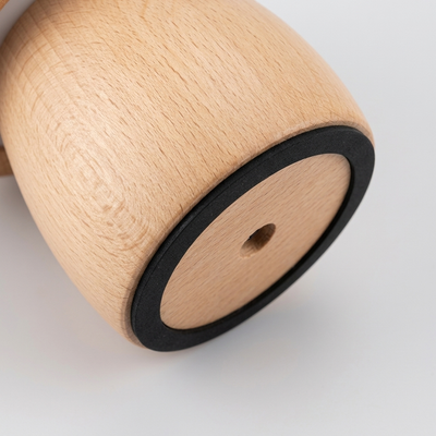 Timber Mushie small mushroom lamp base detail with rechargeable battery housing