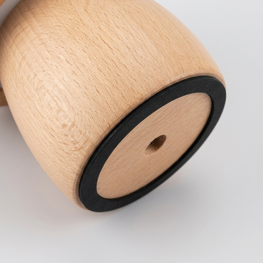Timber Mushie small mushroom lamp base detail with rechargeable battery housing