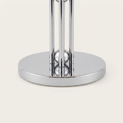 Halo disc lamp with slim brushed metal disc body and hidden underglow LED ring