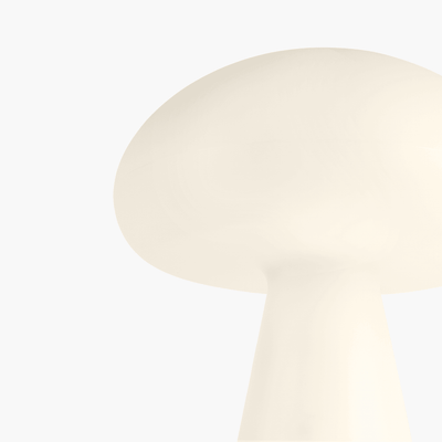Tora cordless mushroom lamp with frosted casing diffusing the LED into a soft glow
