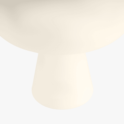 Tora cordless mushroom lamp with frosted casing diffusing the LED into a soft glow