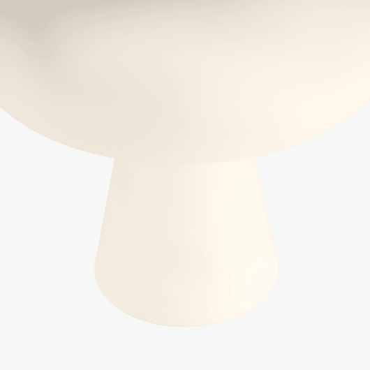 Tora cordless mushroom lamp with frosted casing diffusing the LED into a soft glow