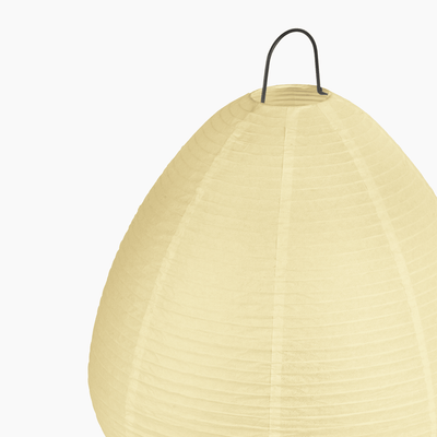 Sora paper lantern floor lamp with rounded rice paper shade on slim metal tripod legs