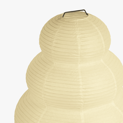 Aiko rice paper floor lamp viewed from above showing the layered washi paper tiers