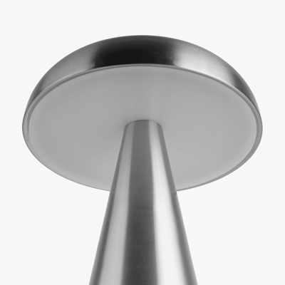 Aurelia Brushed Silver lamp shade close-up showing the brushed metallic finish