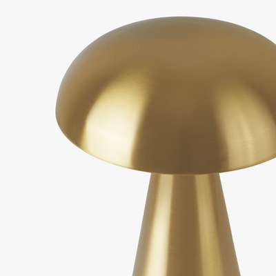 Aurelia Brushed Gold lamp viewed from above showing the brushed metal dome
