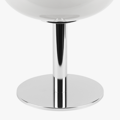 Selene glass table lamp with smooth glass globe shade on a weighted solid metal base
