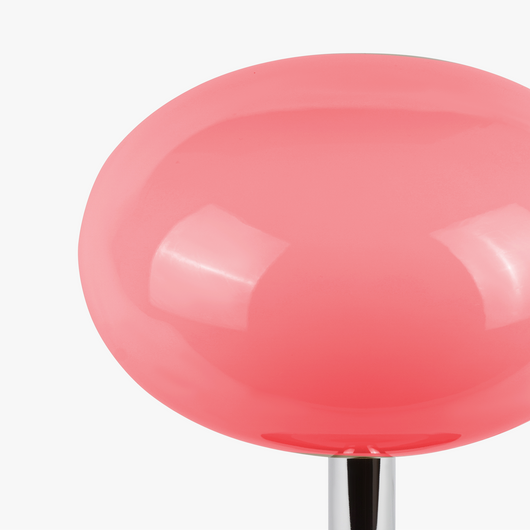 Selene glass table lamp with smooth glass globe shade on a weighted solid metal base