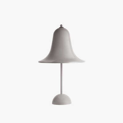 Mio cordless lamp with gentle bell silhouette, painted body, and rechargeable battery design