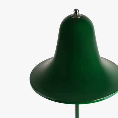 Mio cordless lamp with gentle bell silhouette, painted body, and rechargeable battery design