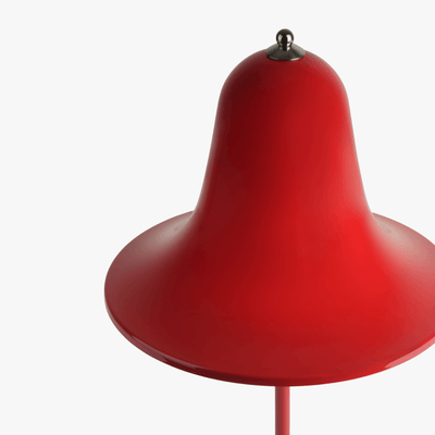 Mio cordless lamp with gentle bell silhouette, painted body, and rechargeable battery design