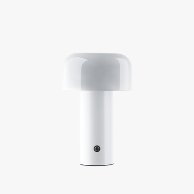 Cana cordless candle-shaped lamp with slim stem, softly rounded top, and rechargeable LED