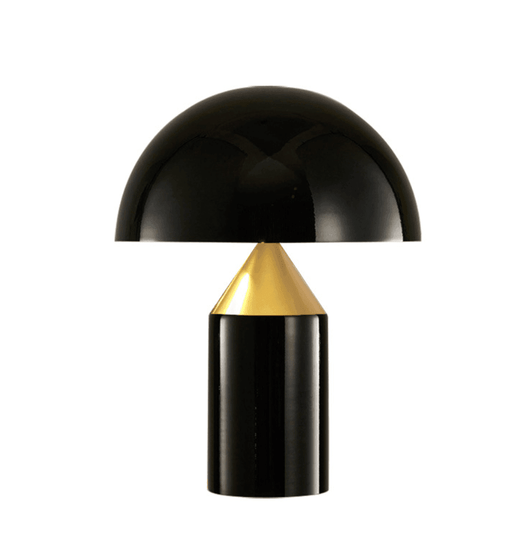 Marin geometric table lamp with clean modern silhouette on a solid metal body