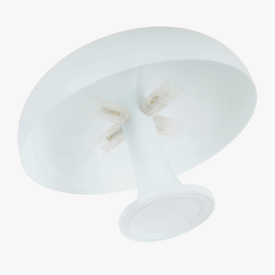Noma Brilliant White mushroom lamp shade close-up showing the dome silhouette and warm glow