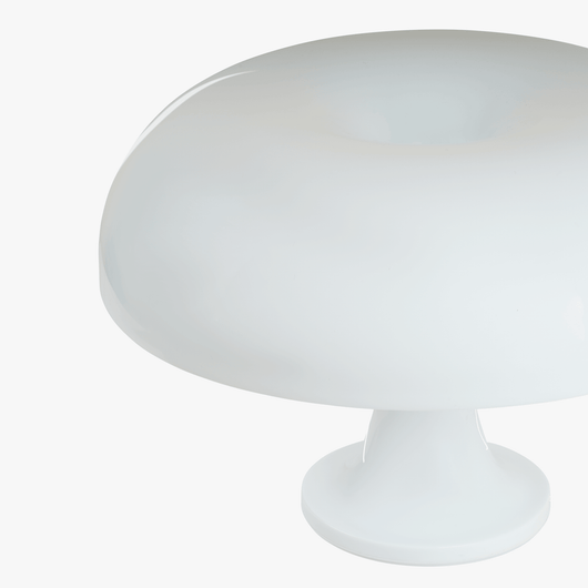 Noma Brilliant White mushroom lamp viewed from above showing the rounded dome shade