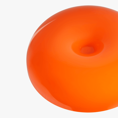Noma Orange mushroom lamp top angle showing the wide dome and low stem