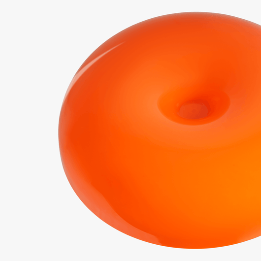 Noma Orange mushroom lamp top angle showing the wide dome and low stem