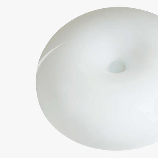 Noma Brilliant White mushroom lamp top angle showing the wide dome and low stem