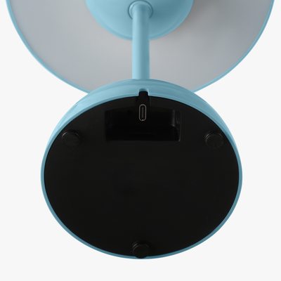 Milo Stone Blue mushroom lamp base detail with rechargeable battery housing