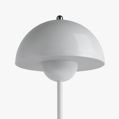 Milo Cloud White mushroom lamp shade close-up showing the curved dome silhouette