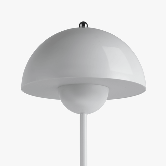 Milo Cloud White mushroom lamp shade close-up showing the curved dome silhouette