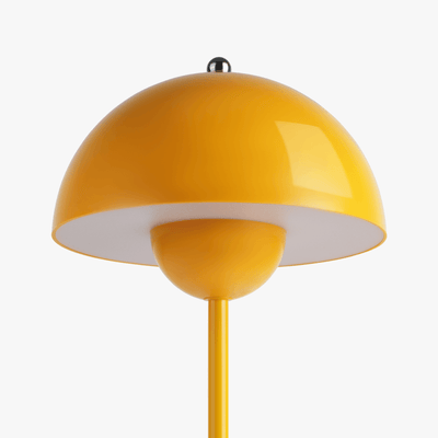 Milo Mustard Yellow mushroom lamp shade close-up showing the curved dome silhouette