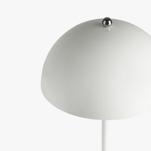 Milo Cloud White mushroom lamp viewed from above showing the rounded dome shade