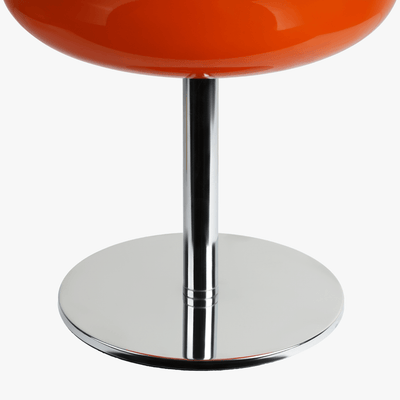 Verdon Neon Orange macaron lamp slim chrome base detail with cylindrical stem