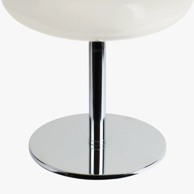 Verdon Opal White macaron lamp slim chrome base detail with cylindrical stem