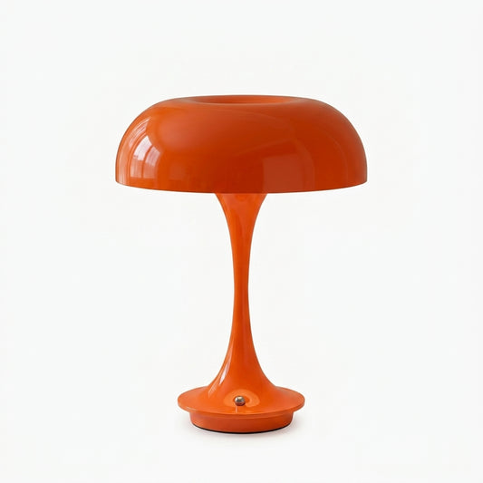 Mira cordless mushroom lamp with rounded dome shade and rechargeable battery base