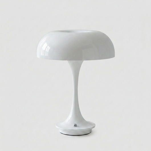Mira cordless mushroom lamp with rounded dome shade and rechargeable battery base