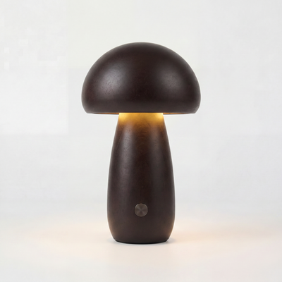 Timber Mushie large mushroom lamp crafted from solid timber with rounded dome shade