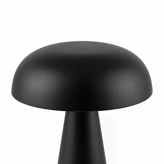 Aurelia cordless mushroom lamp with brushed metal finish and rounded dome silhouette