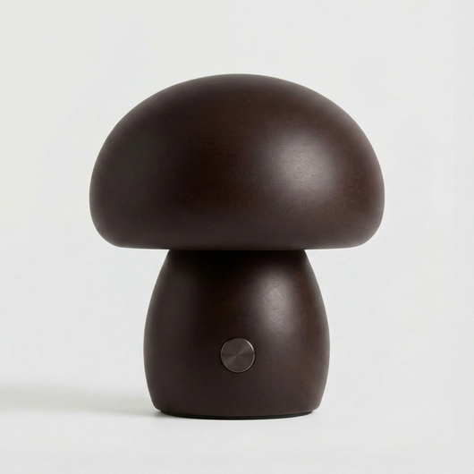 Timber Mushie small mushroom lamp shown across multiple angles in a composite view